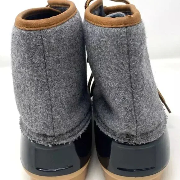 Rue21 Duckie Flannel Winter Snow Rain Women's Boot Lace Up Black Gray Size 7 - Picture 5 of 7